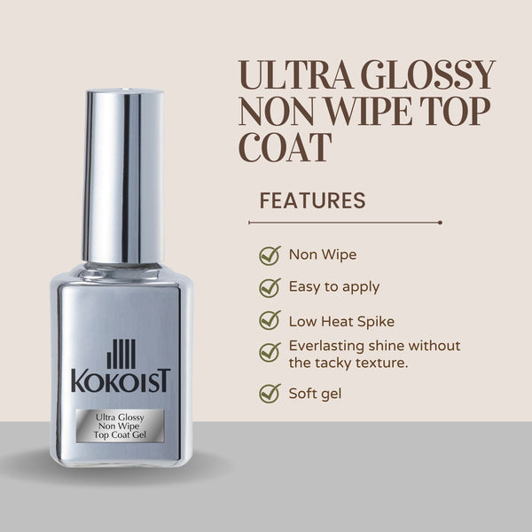 Kokoist Ultra Glossy Non Wipe Top Coat Gel (15ml or 100g)