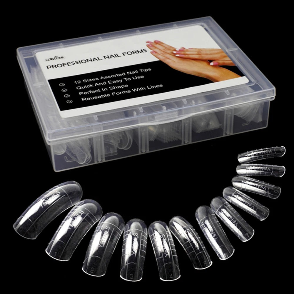 Dual Nail Forms #13 clear for acrygel, polygel, 120pc