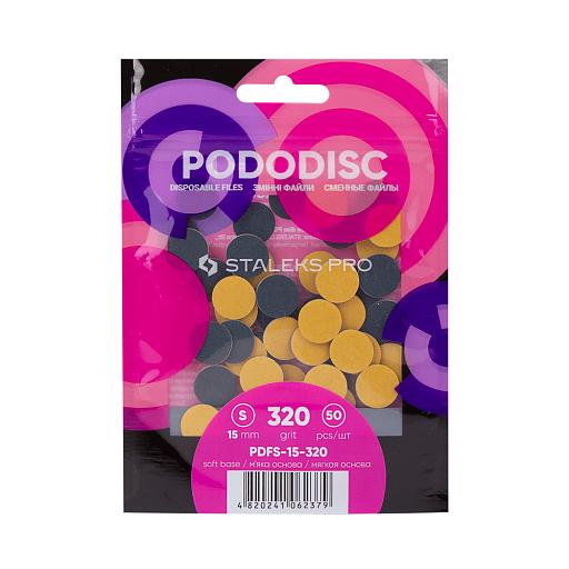 STALEKS PRO PODODISC 320 grit REFILL PADS w/ FOAM, SMALL, 50PC