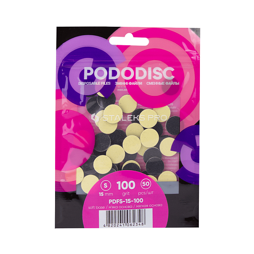 STALEKS PRO PODODISC 100 GRIT REFILL PADS, FOAM, SMALL, 50PC