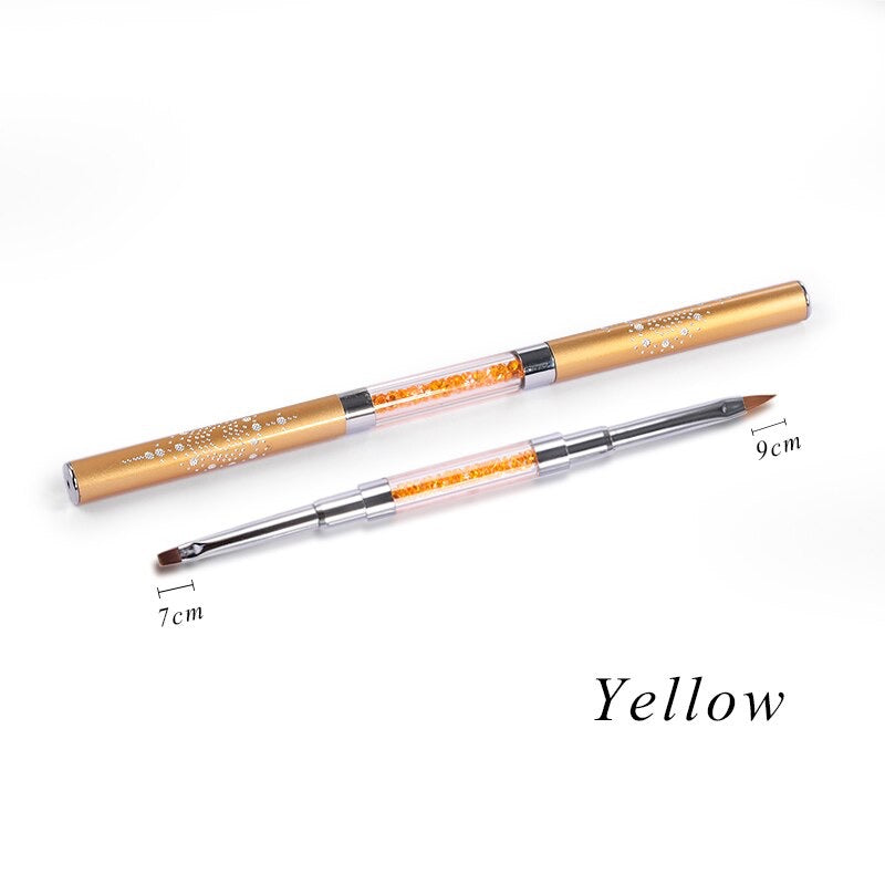 Dual brush for gel/ acrygel, gold color