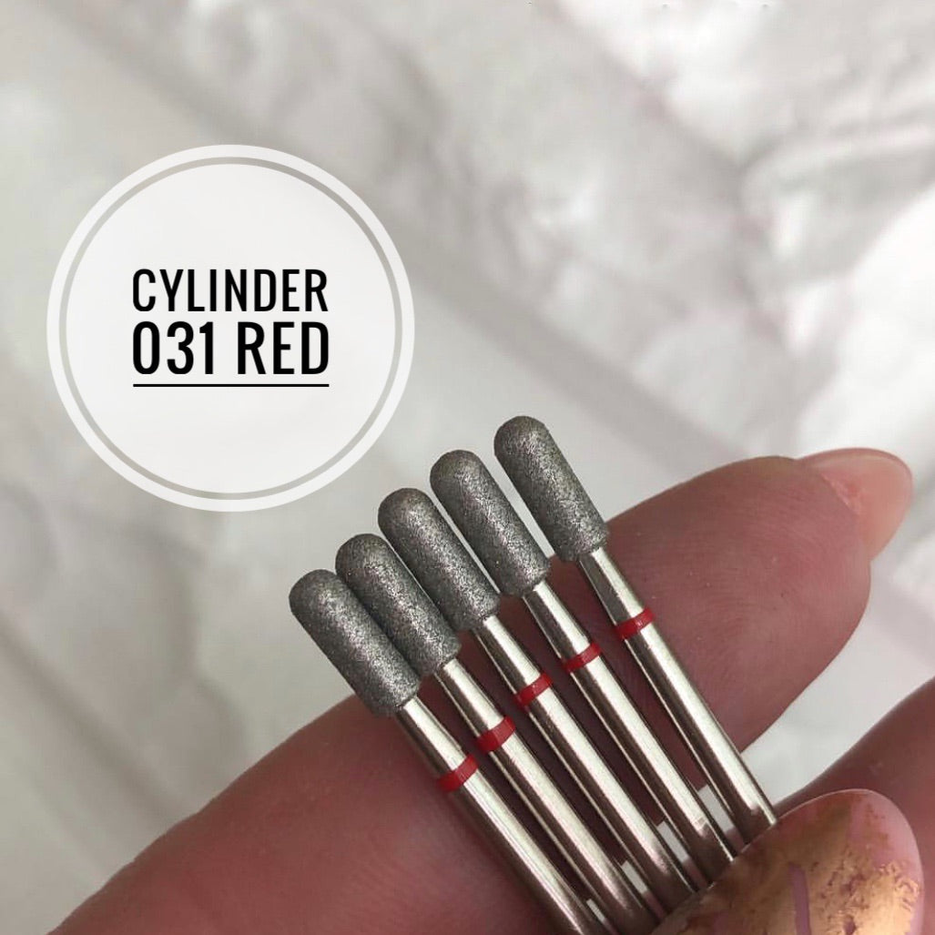 Nail Bit Round Cylinder 031 Red (1pc. Kazan)