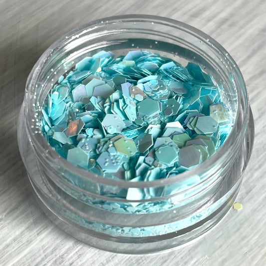 Glitter for  nail, light blue