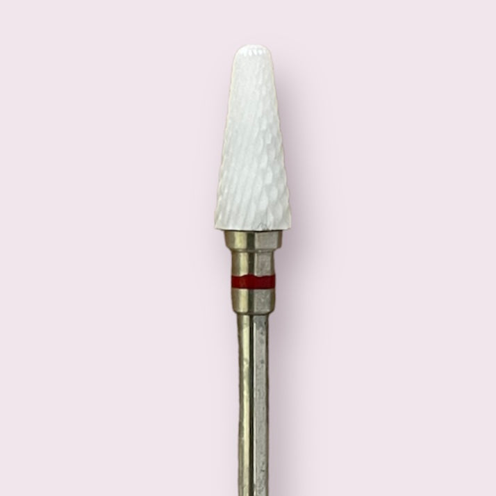 Ceramic Nail Bit for Removal Cone, Red (Fine)-Right Handed