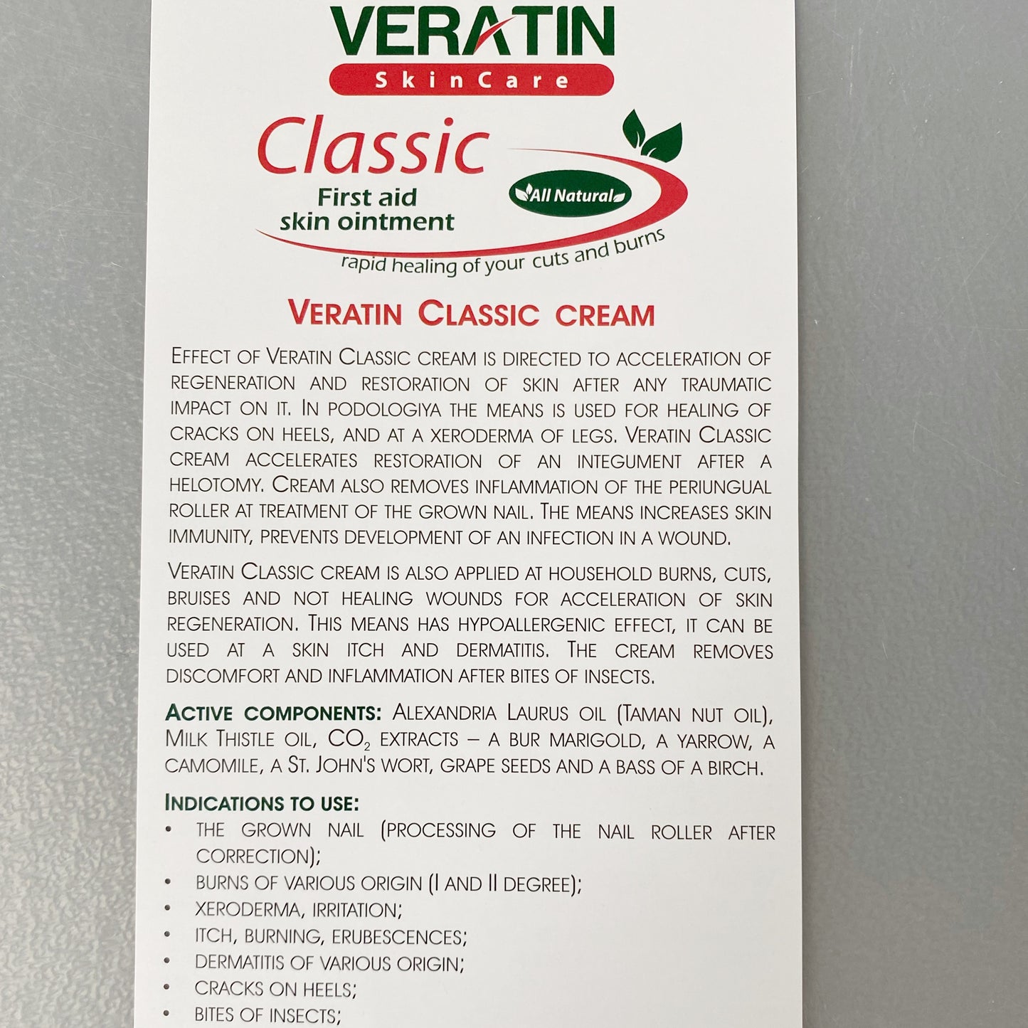 Veratin Classic Skin Cream (3.5oz)