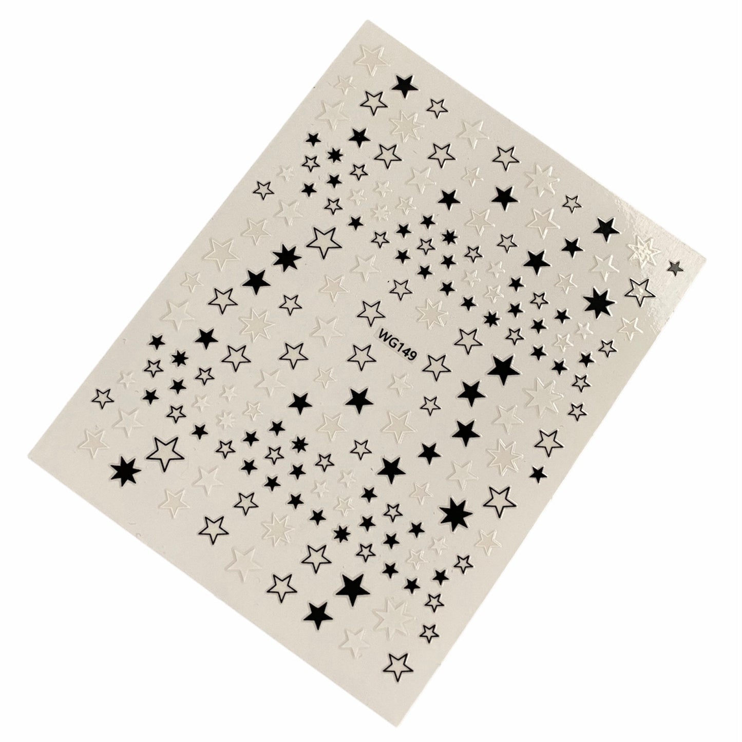 Nail sticker, Stars Black/White