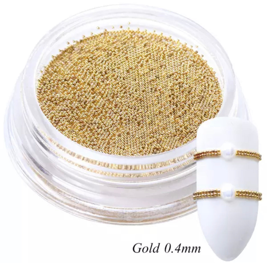 Nail beads, metal gold (0.4mm)