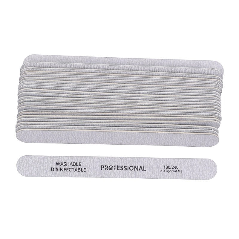 Nail File (wood) 180/240- Gray, 50pc